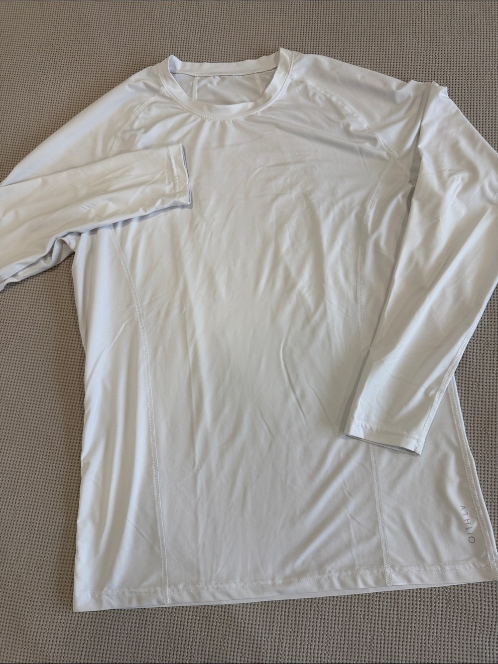 Men's Long-Sleeve White Performance Tee